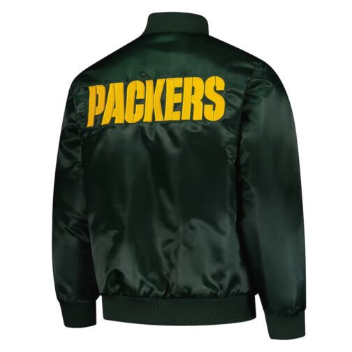 Green Bay Packers Exclusive Green Varsity Satin Jacket - Image 2