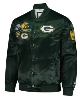 Green Bay Packers Exclusive Green Varsity Satin Jacket