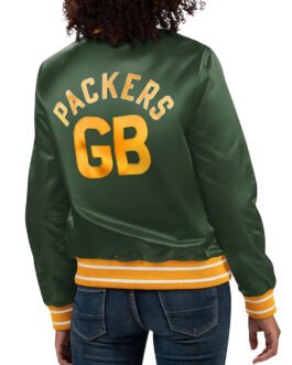 Green Bay Packers Full Count Green Satin Jacket