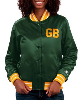 Green Bay Packers Full Count Green Satin Jacket