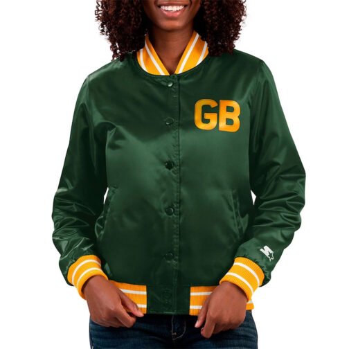 Green Bay Packers Full Count Green Satin Jacket