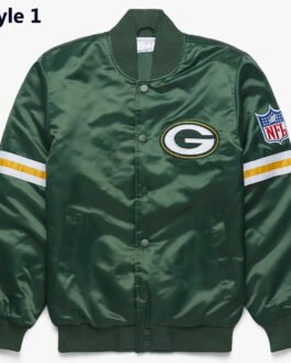 Green Bay Packers Striped Green Satin Jacket