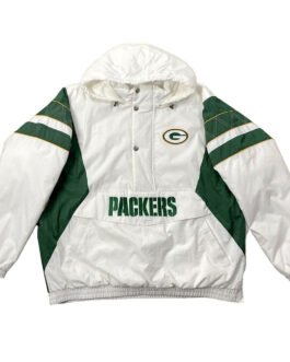 Home Team Green Bay Packers White Half-Zip Jacket