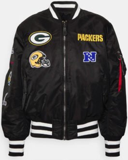 Green Bay Packers Black Bomber MA-1 Jacket