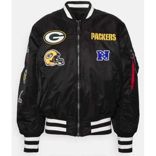 Green Bay Packers Black Bomber MA-1 Jacket