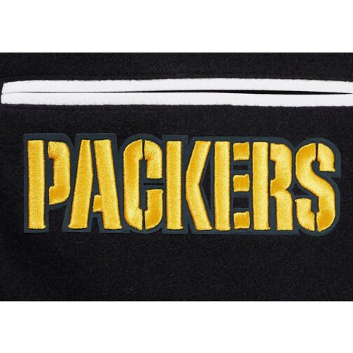 Green Bay Packers Mashup Rib Varsity Wool/Leather Jacket - Image 5