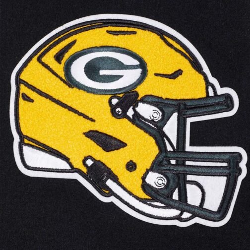 Green Bay Packers Mashup Rib Varsity Wool/Leather Jacket - Image 7