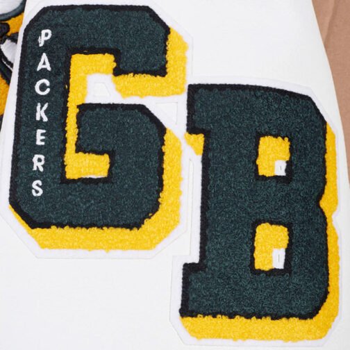 Green Bay Packers Mashup Rib Varsity Wool/Leather Jacket - Image 10