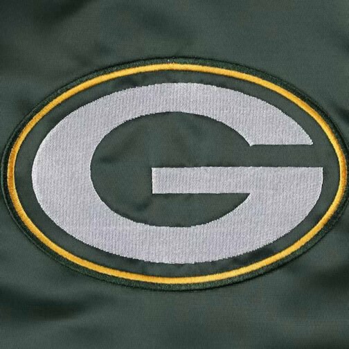 Green Bay Packers Midfield Varsity Satin Jacket - Image 4
