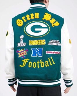 Green Bay Packers Old English Classic Rib Varsity Jacket