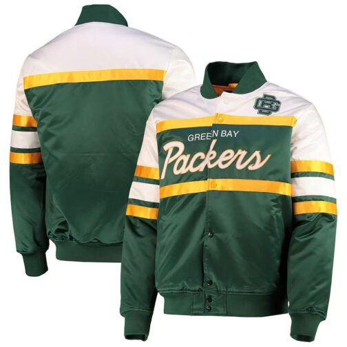 Green Bay Packers Special Script Heavyweight Satin Jacket - Image 3