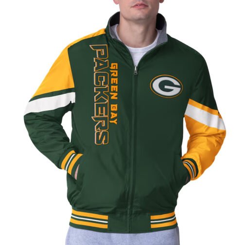 Green Bay Packers Strong Arm Green Full-Zip Jacket