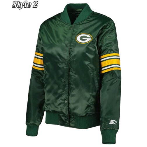Green Bay Packers The Pick and Roll Satin Jacket - Image 2