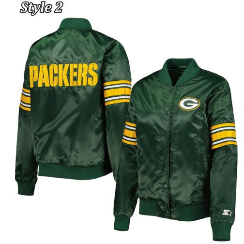 Green Bay Packers The Pick and Roll Satin Jacket - Image 6