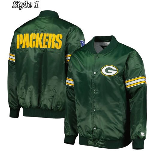 Green Bay Packers The Pick and Roll Satin Jacket - Image 5