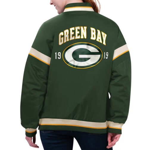 Green Bay Packers Tournament Green Varsity Jacket - Image 2
