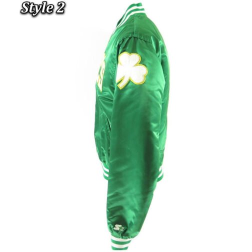 Green 80’s Boston Celtics Satin Jacket - Image 5