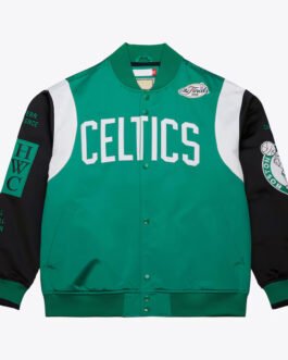 Boston Celtics Team Origins Green Satin Jacket