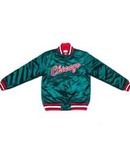 Satin Chicago Bulls Green Jacket