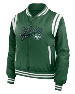 New York Jets Green Bomber Full-Zip Jacket