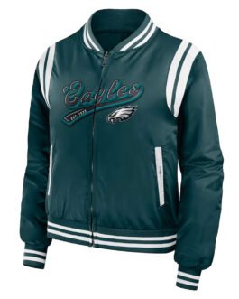 Philadelphia Eagles Green Bomber Full-Zip Jacket