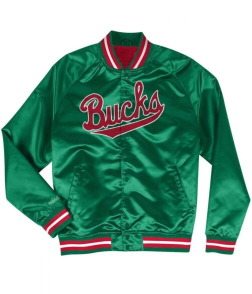Classics Bomber Milwaukee Bucks Hardwood Green Jacket - Image 5