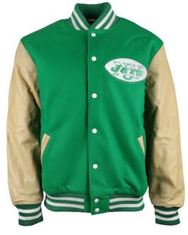 New York Jets Varsity Green and Beige Jacket