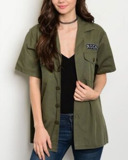 Women’s Army Green Rock Short Sleeve Jacket