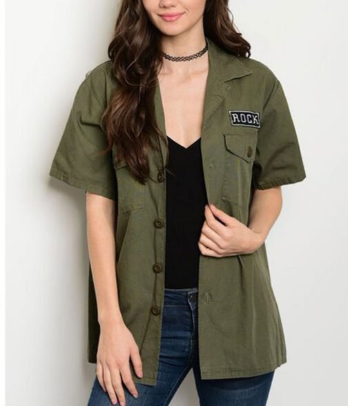 Women’s Army Green Rock Short Sleeve Jacket