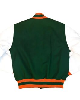 Green/White FAMU Varsity Wool and Leather Jacket