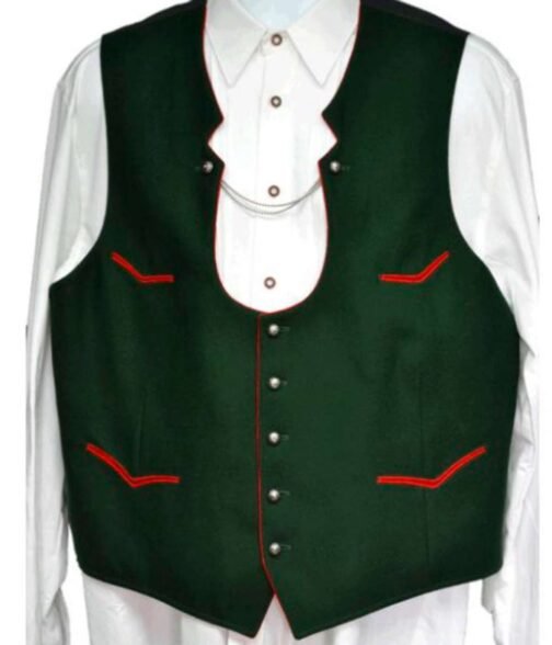 German V Pockets Wool Vest - Image 3