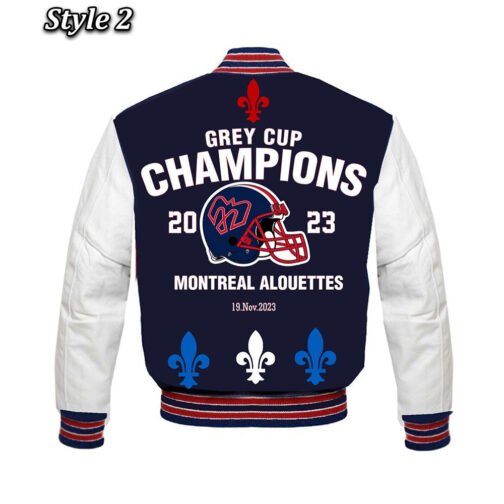 Grey Cup Champions 2023 Montreal Alouettes Varsity Jacket - Image 10