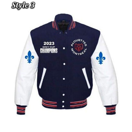Grey Cup Champions 2023 Montreal Alouettes Varsity Jacket - Image 3