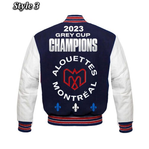 Grey Cup Champions 2023 Montreal Alouettes Varsity Jacket - Image 11