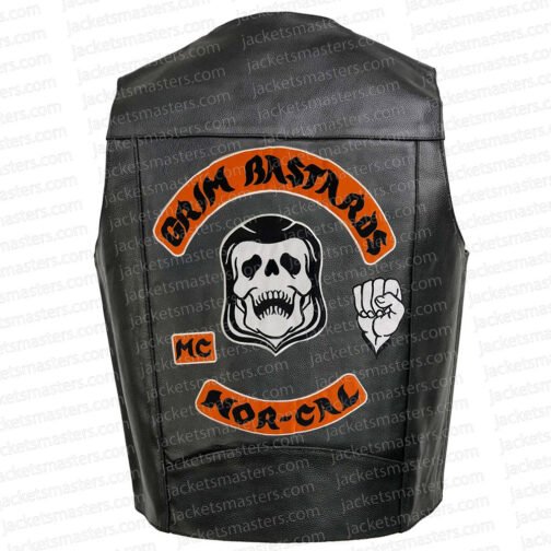 Grim Bastards MC Leather Vest - Image 4
