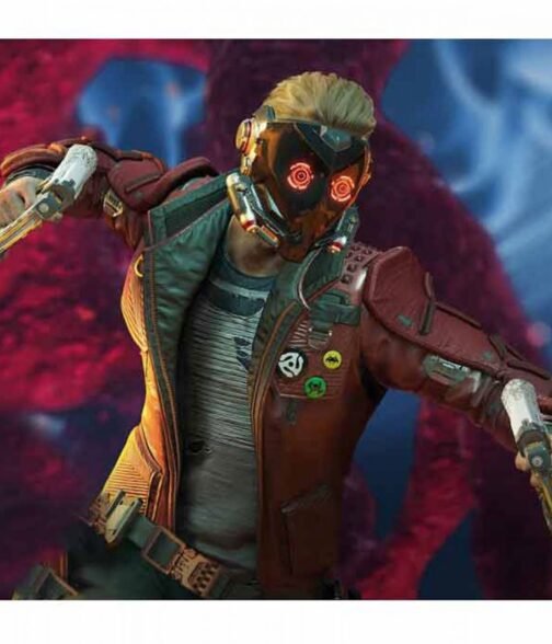 Star Lord Guardians of The Galaxy Game Red Leather Jacket - Image 6