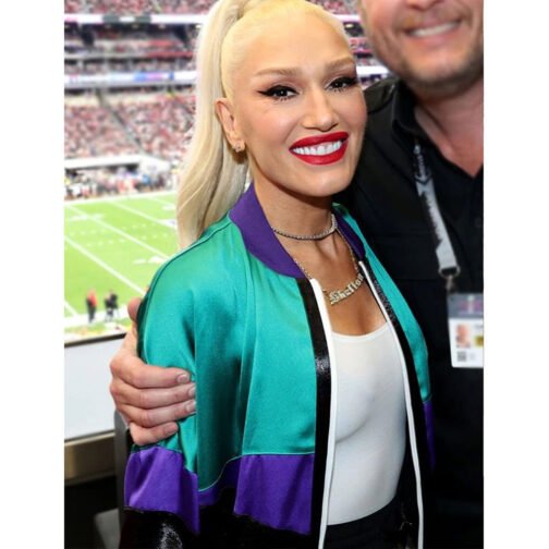 Gwen Stefani Super Bowl LVIII Color Block Jacket - Image 7