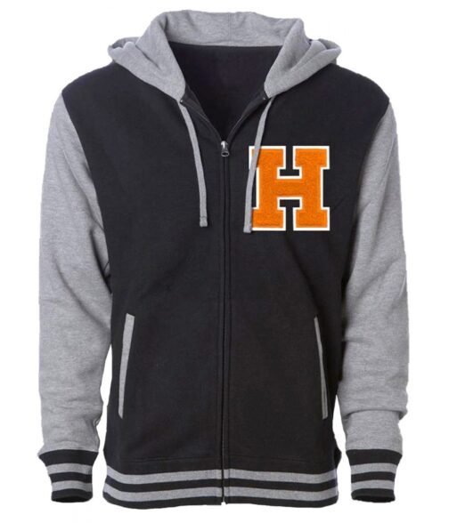 Varsity Haddonfield Zip Up Black and Gray Hoodie