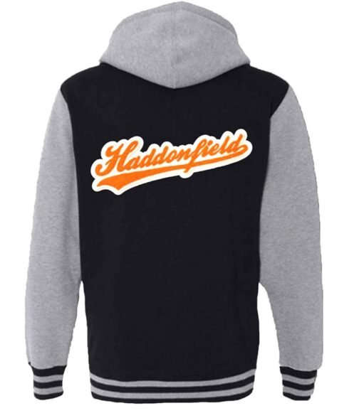 Varsity Haddonfield Zip Up Black and Gray Hoodie - Image 2