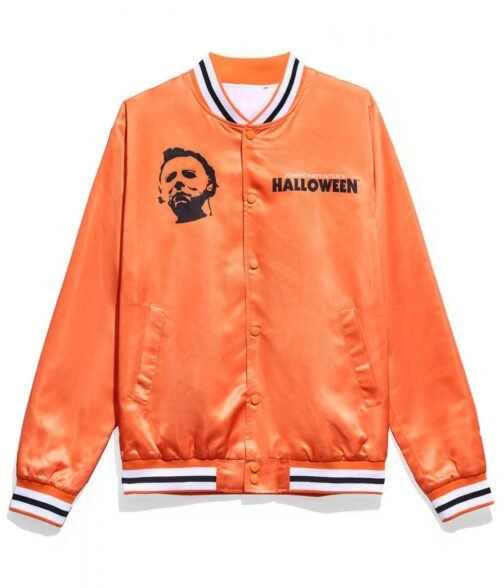 Halloween You Can’t Kill the Boogeyman Myers Orange Satin Jacket