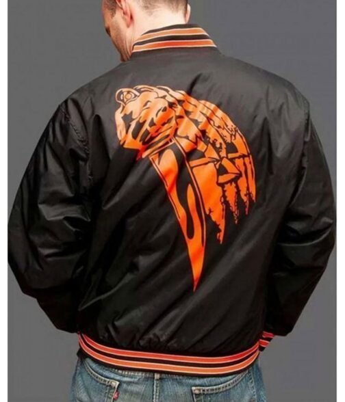 Halloween 78 Bomber Black Satin Jacket - Image 2
