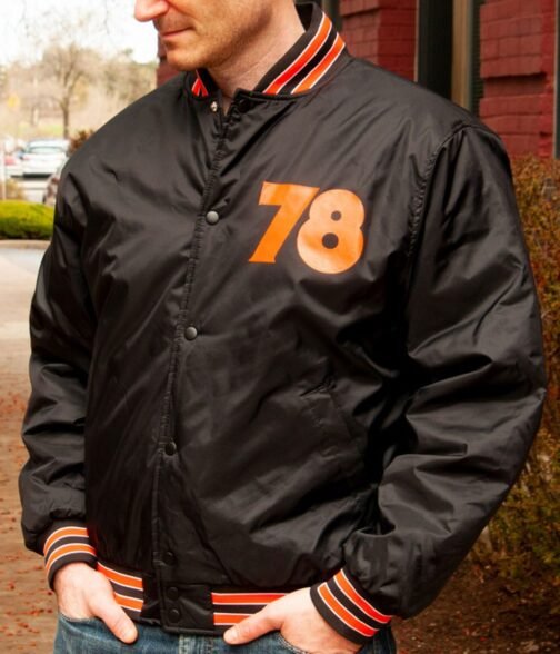 Halloween 78 Bomber Black Satin Jacket - Image 3