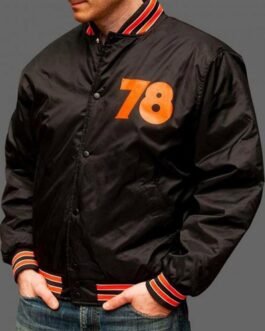 Halloween 78 Bomber Black Satin Jacket