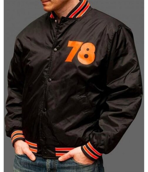 Halloween 78 Bomber Black Satin Jacket