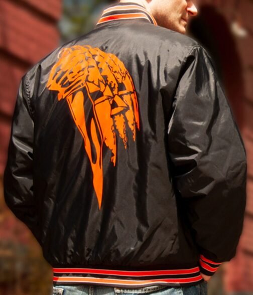 Halloween 78 Bomber Black Satin Jacket - Image 4