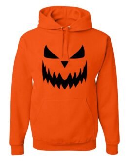 Pumpkin Face Halloween Fleece Pullover Hoodie