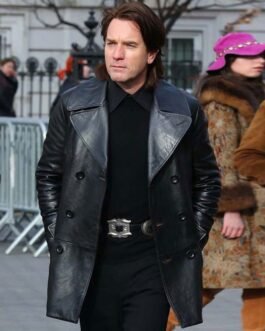 Ewan Mcgregor Halston Black Peacoat