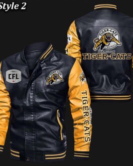 Hamilton Tiger-Cats Bomber Varsity Leather Jacket