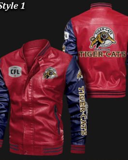 Hamilton Tiger-Cats Bomber Varsity Leather Jacket