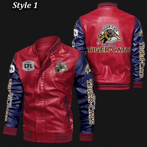 Hamilton Tiger-Cats Bomber Varsity Leather Jacket
